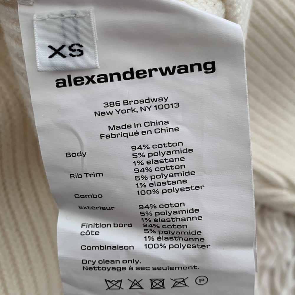 NWT Alexander Wang T Cable knit cami soft white sweater sz XS - Picture 9 of 10